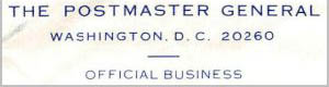 Type PMG-3.2 Postmaster General corner card Type PMG-3.2 Postmaster General corner card