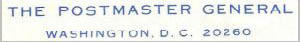 Type PMG-4.2 Postmaster General corner card Type PMG-4.2 Postmaster General corner card