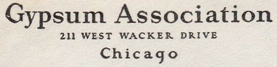 Gypsum Association, Chicago, IL (Corner Card) Gypsum Association, Chicago, IL (Corner Card)
