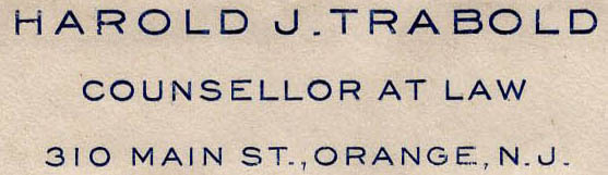 Harold J. Trabold (Corner Card) Harold J. Trabold (Corner Card)