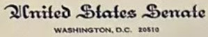 United States Senate / Washington, D.C. 20510 (Corner Card) -- Click to display a cover United States Senate / Washington, D.C. 20510 (Corner Card) -- Click to display a cover