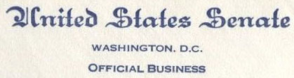 United States Senate / Washington, D.C. / Official Business (Corner Card) -- Click to display a cover United States Senate / Washington, D.C. / Official Business (Corner Card) -- Click to display a cover