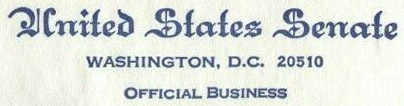 United States Senate / Washington, D.C. 20510 / Official Business (Corner Card) -- Click to display a cover United States Senate / Washington, D.C. 20510 / Official Business (Corner Card) -- Click to display a cover