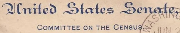 United States Senate / Committee on the Census (Corner Card) United States Senate / Committee on the Census (Corner Card)