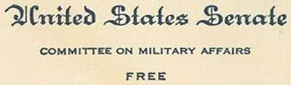 United States Senate / Committee on Military Affairs / Free (Corner Card) United States Senate / Committee on Military Affairs / Free (Corner Card)