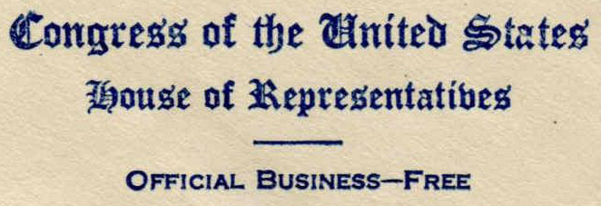 Congress of the United States / House of Representatives (Corner Card) Congress of the United States / House of Representatives (Corner Card)
