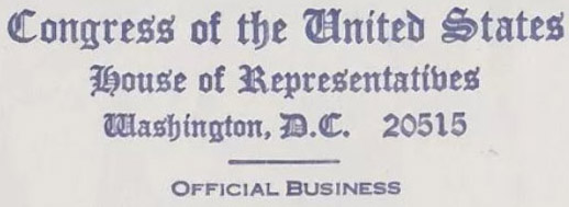 Congress of the United States / House of Representatives (Corner Card) Congress of the United States / House of Representatives (Corner Card)