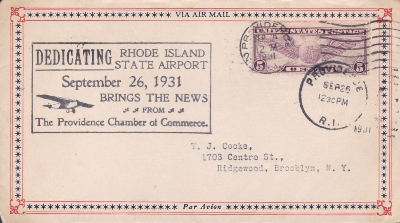 Air Mail Bordered General Purpose cachet GP#Border23 on Event cover Air Mail Bordered General Purpose cachet GP#Border23 on Event cover