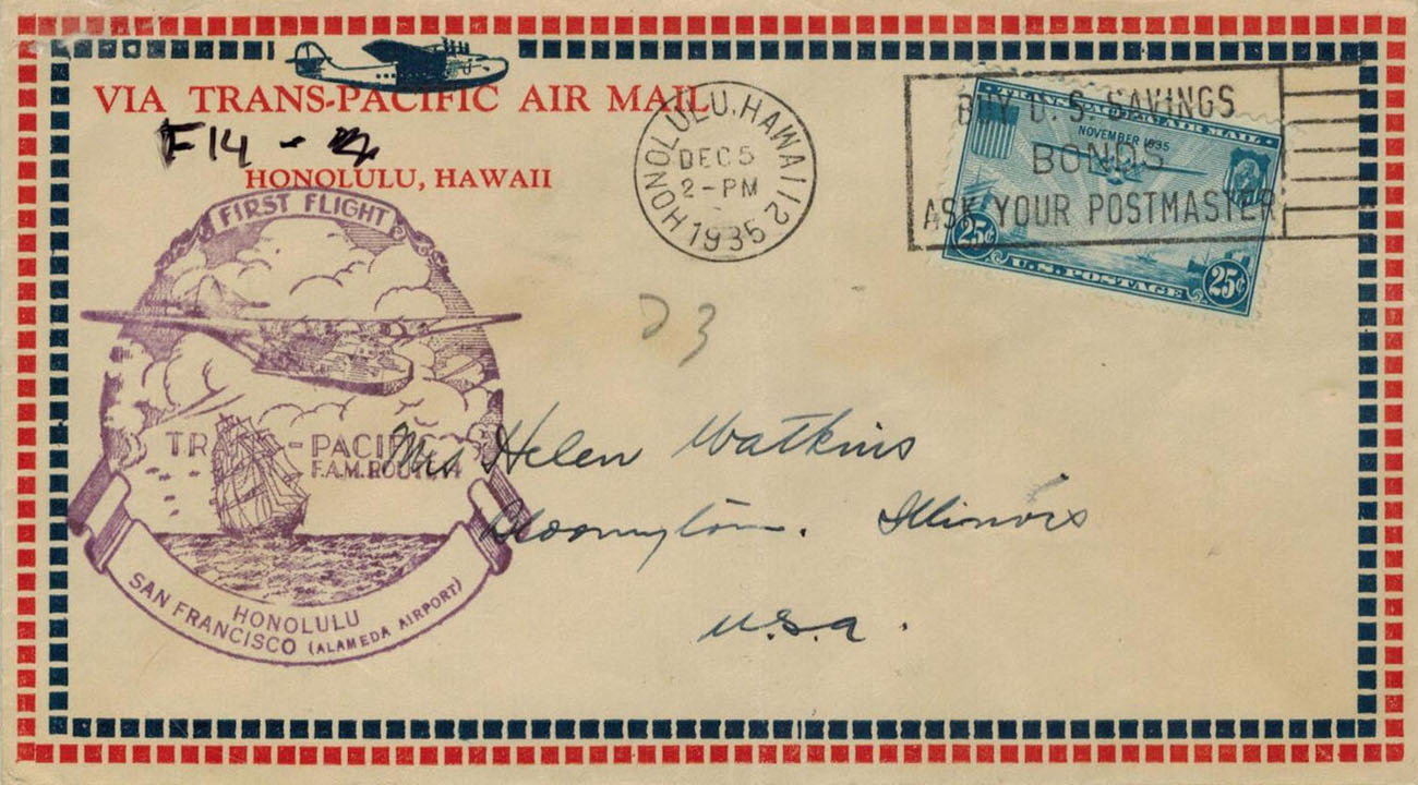 Air Mail Bordered General Purpose cachet GP#Border28 on Event cover Air Mail Bordered General Purpose cachet GP#Border28 on Event cover
