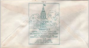 An Annapolis, MD local cachet on the back of a Henry O. Meisel on U.S. Scott #984