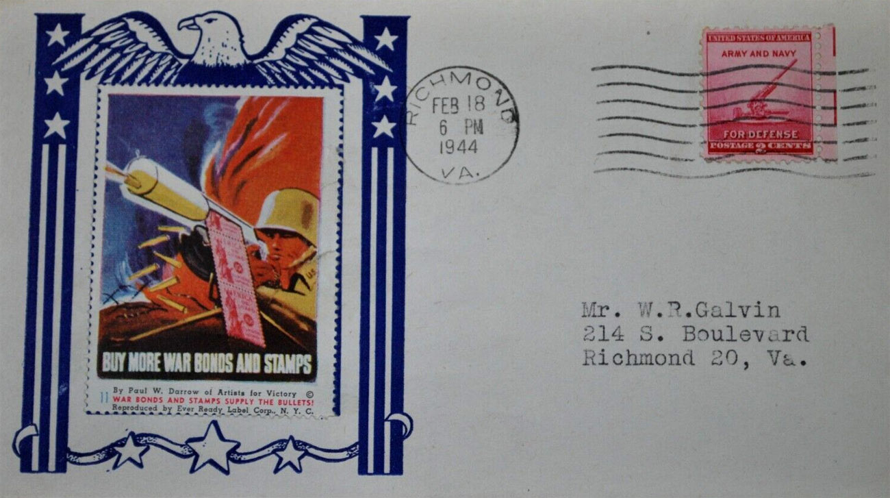 Artists for Victory, WW II Patriotic, Sherman 2nd ed. #1228, A4V #11 on cover, Border1 Artists for Victory, WW II Patriotic, Sherman 2nd ed. #1228, A4V #11 on cover, Border1