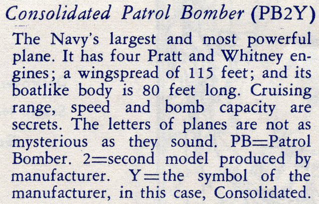 Consolidated Patrol Bomber (PB2Y) statistics Consolidated Patrol Bomber (PB2Y) statistics