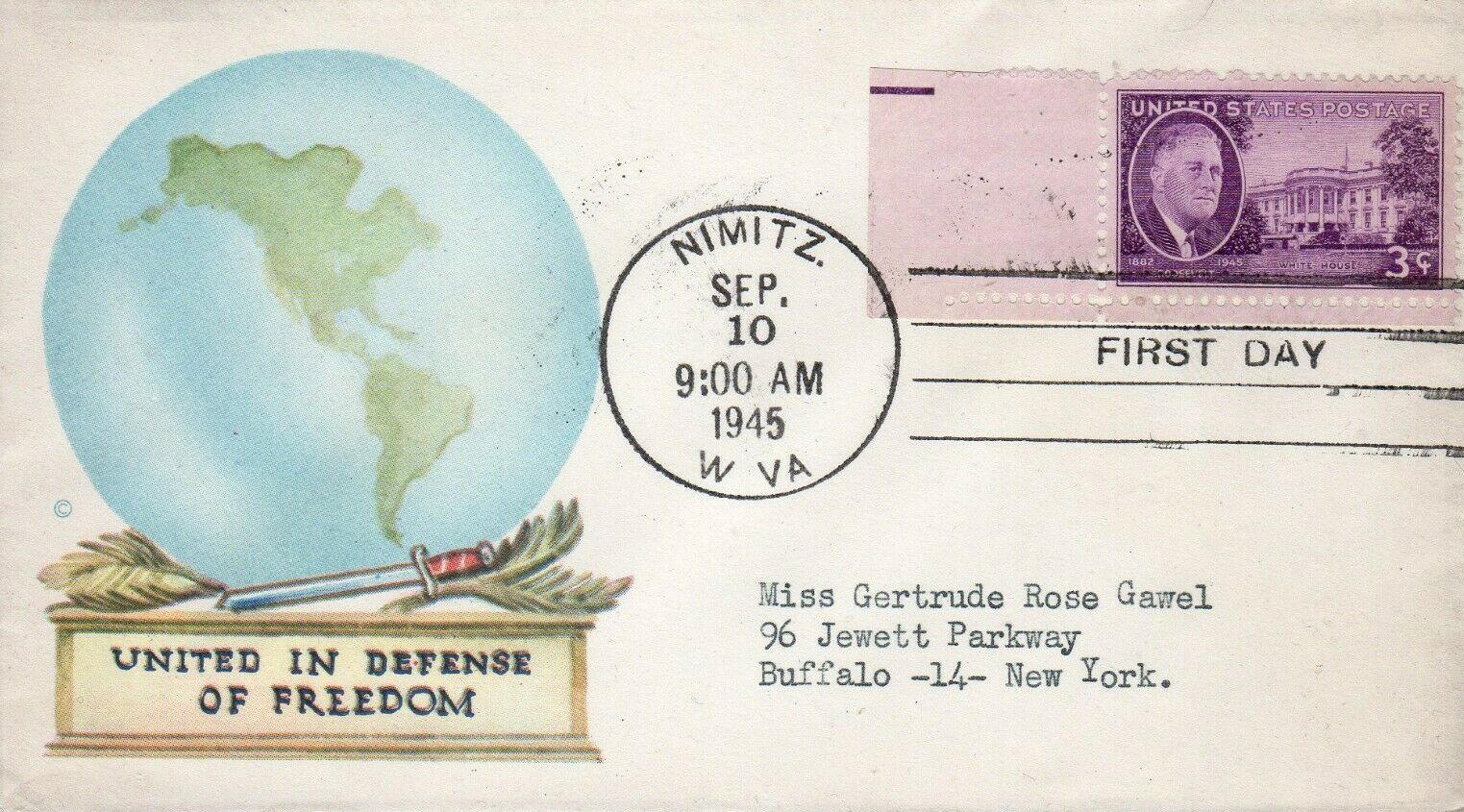 New Post Office Dedication 9-10-1945 #E4 - Minkus, Monty #JM-0.11 New Post Office Dedication 9-10-1945 #E4 - Minkus, Monty #JM-0.11