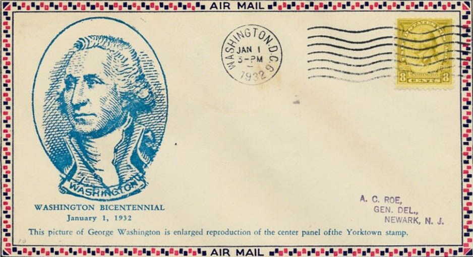Air Mail Bordered General Purpose cachet GP#Border1b on Scott #713 Air Mail Bordered General Purpose cachet GP#Border1b on Scott #713