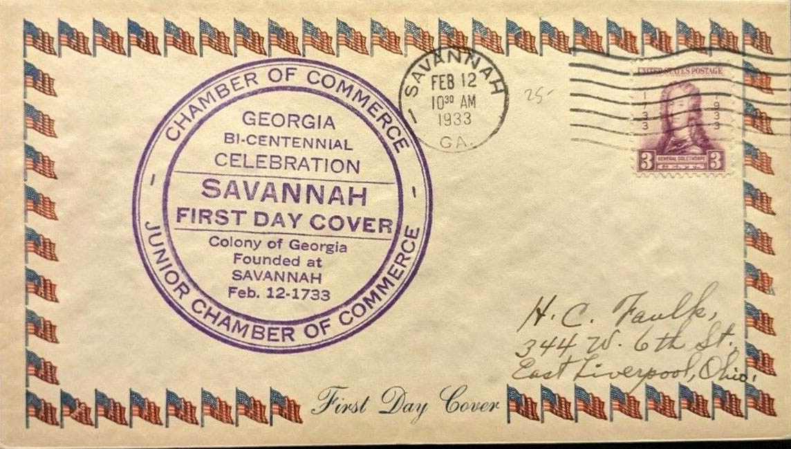 Air Mail Bordered General Purpose cachet GP#Border32 on Scott #728 Air Mail Bordered General Purpose cachet GP#Border32 on Scott #728