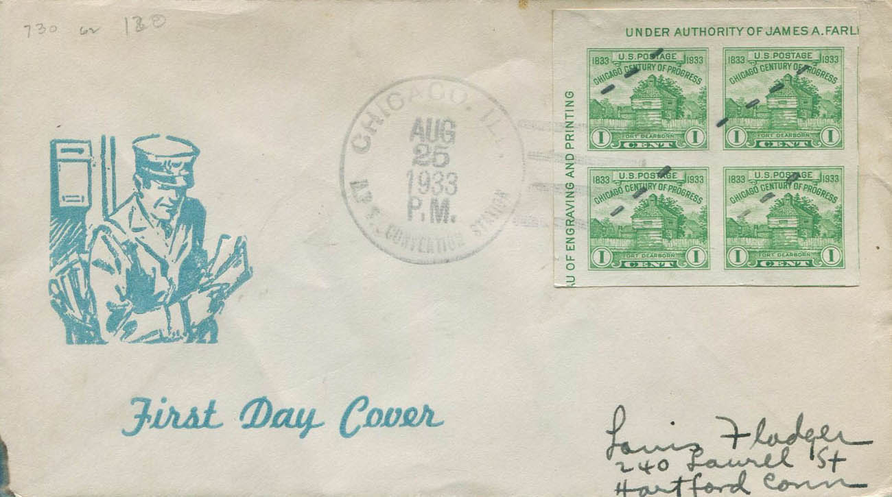 General Purpose cachet GP#FDC4 on U.S. Scott #730a - unknown General Purpose cachet GP#FDC4 on U.S. Scott #730a - unknown