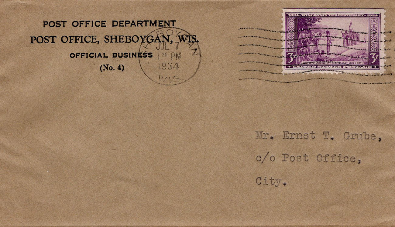 U.S. Scott #739-CC18-NIP - Post Office Department, Sheboygan, WI (Corner Card) U.S. Scott #739-CC18-NIP - Post Office Department, Sheboygan, WI (Corner Card)