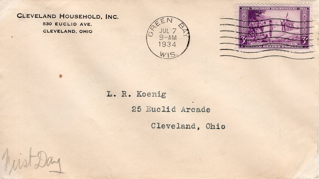 U.S. Scott #739-CC7-NIP - Cleveland Household, Inc., Cleveland, OH (Corner Card) U.S. Scott #739-CC7-NIP - Cleveland Household, Inc., Cleveland, OH (Corner Card)