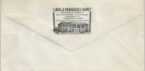 U.S. Scott #782-CC10-NIP - Jos. J. Manger & Son (corner card)