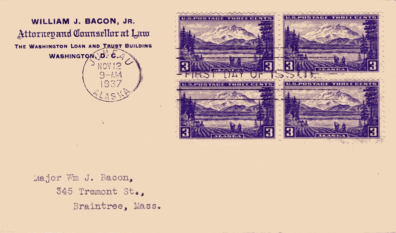 U.S. Scott #800-CC14-NIP - William J. Bacon, Jr., Washington, DC (Corner Card) U.S. Scott #800-CC14-NIP - William J. Bacon, Jr., Washington, DC (Corner Card)