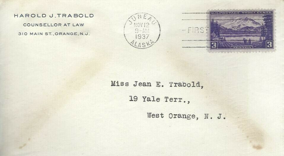 U.S. Scott #800-CC5g-NIP - Harold J. Trabold, Orange, NJ (Corner Card) U.S. Scott #800-CC5g-NIP - Harold J. Trabold, Orange, NJ (Corner Card)