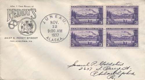 U.S. Scott #800-CC7-NIP - Reddy's, Philadelphia, PA (Corner Card) U.S. Scott #800-CC7-NIP - Reddy's, Philadelphia, PA (Corner Card)