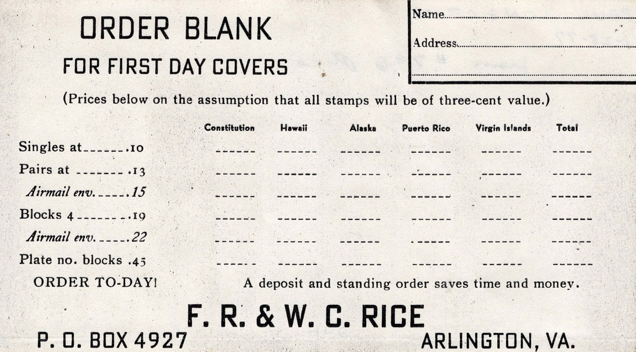 U.S. Scott #802-12 - F.R. Rice (Frederick Roger) filler U.S. Scott #802-12 - F.R. Rice (Frederick Roger) filler