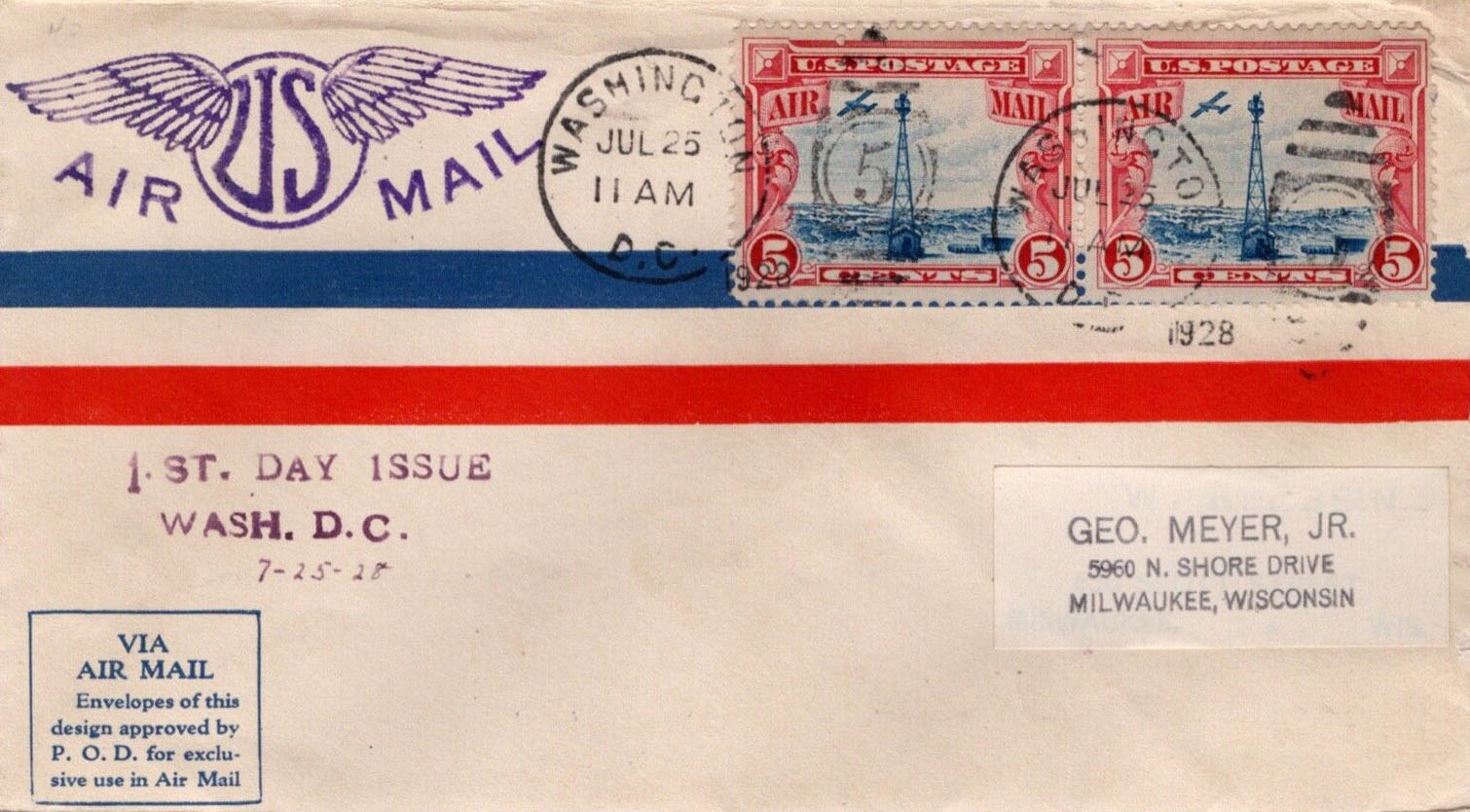 General Purpose cachet GP#1DI-1 on Scott #C11 General Purpose cachet GP#1DI-1 on Scott #C11