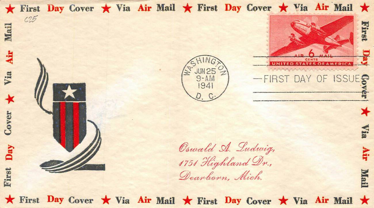 U.S. Scott #C25-10 - Detroit-Ludwig U.S. Scott #C25-10 - Detroit-Ludwig