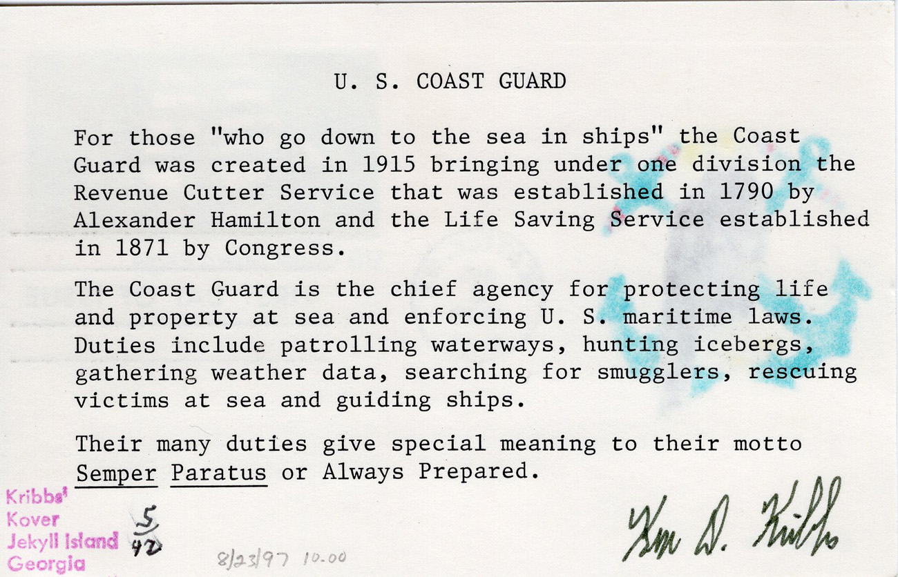 U.S. Scott #UX76 - Kribbs Kover (Kenneth D. Kribbs), Side B U.S. Scott #UX76 - Kribbs Kover (Kenneth D. Kribbs), Side B