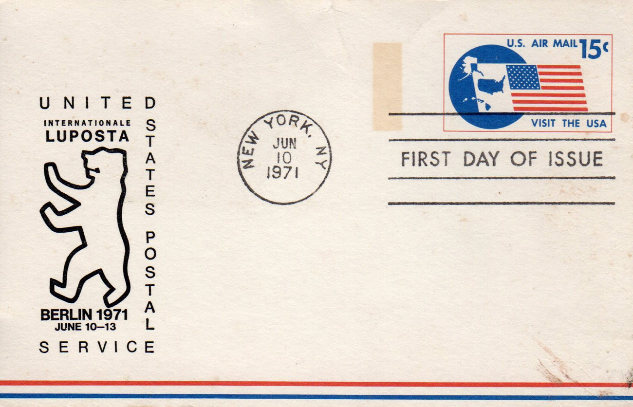 U.S. Scott #UXC11 - Internationale Luposta Berlin 1971 Bear U.S. Scott #UXC11 - Internationale Luposta Berlin 1971 Bear