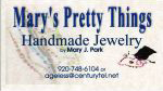 Mary's Pretty Things business card scan