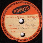 Presto Recording Corporation, Side B, LP label scan