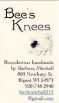 Barbara Mitchell's 'Bee's Knees' business card scan