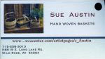 Sue Austin's 'Hand Woven Baskets' business card scan